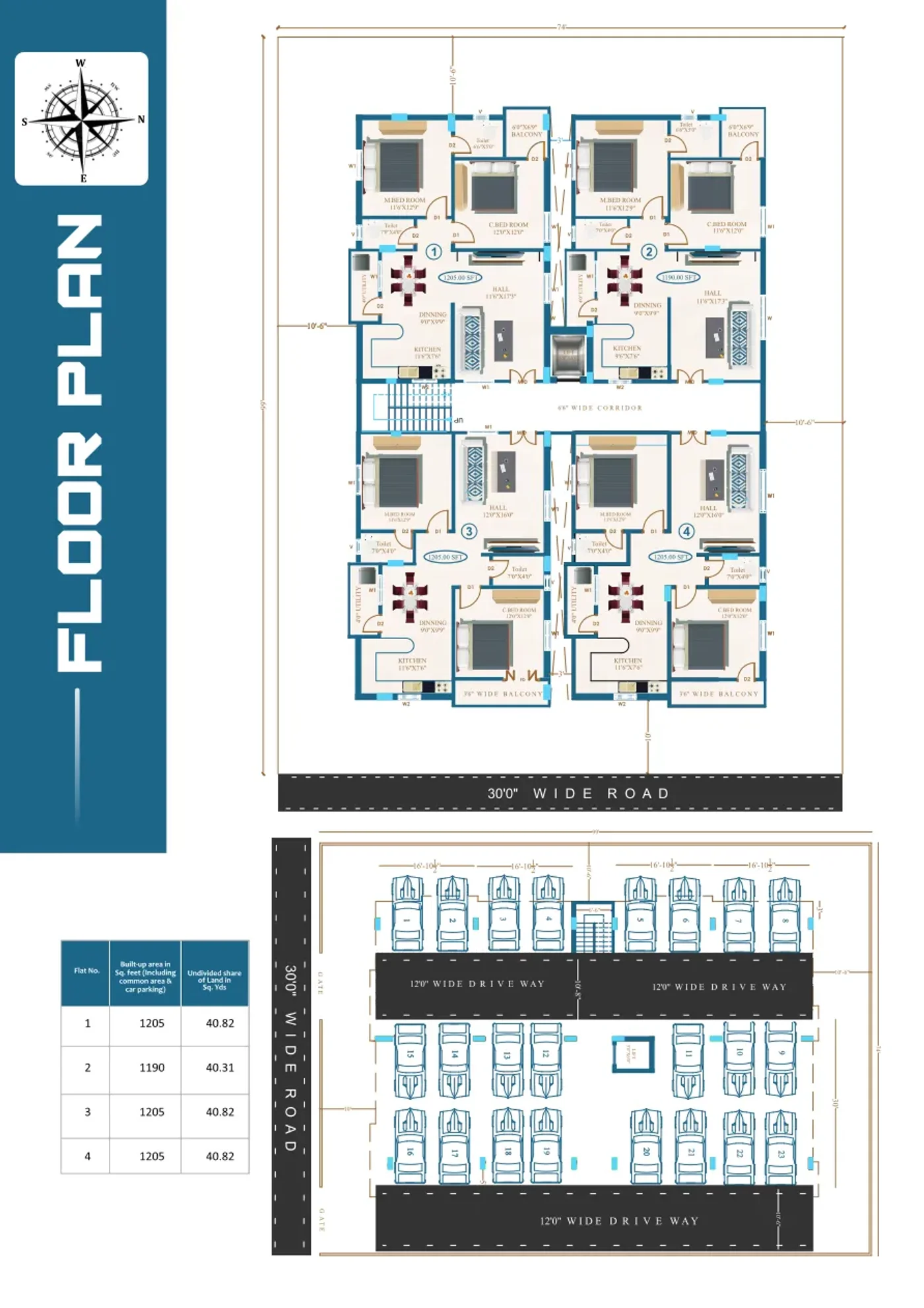 Plot No. 26 floor plan and parking