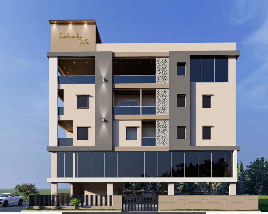 Modern villa elevation